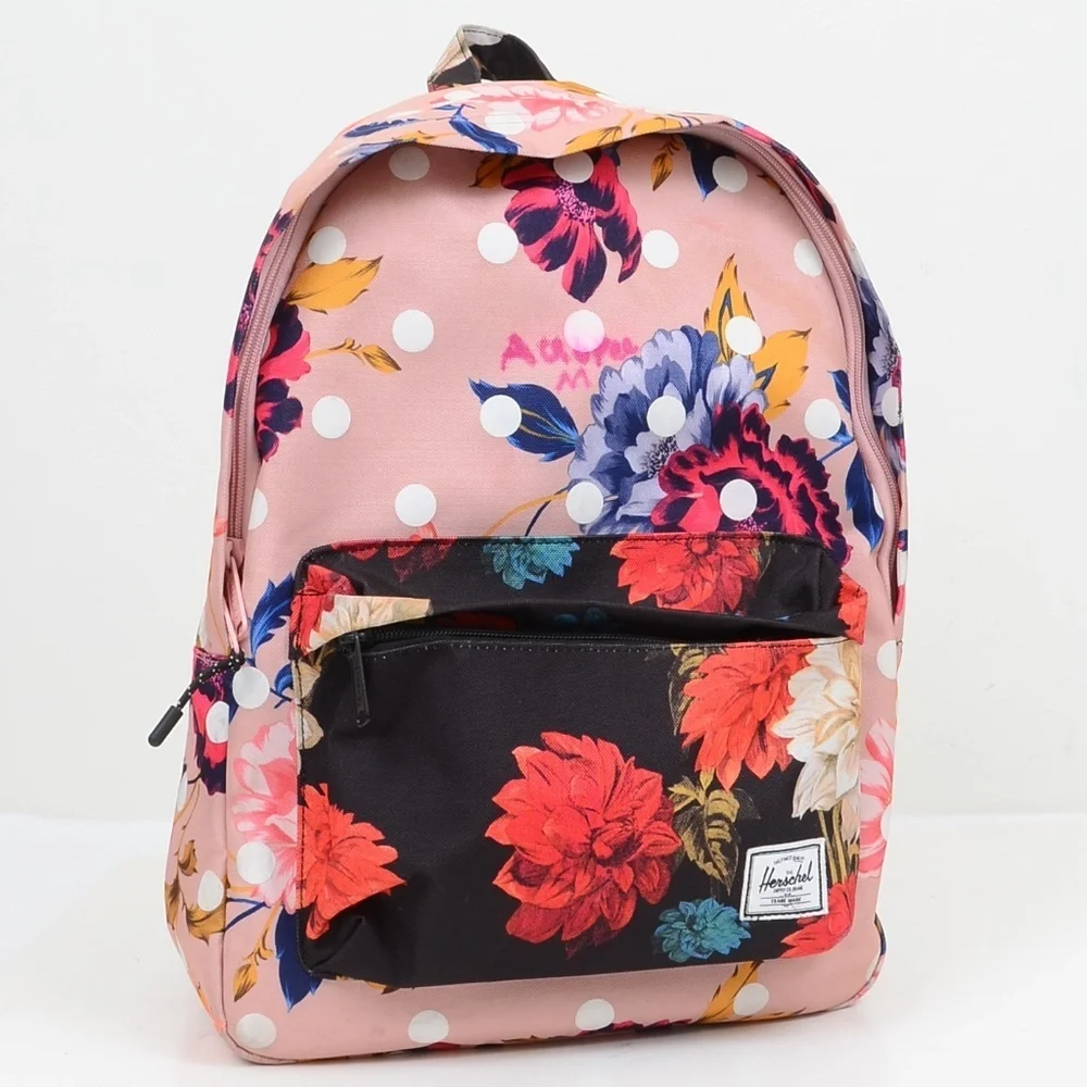 Herschel Nova Mid-Volume Winter Flora Vintage Floral Black Polka dot Backpack